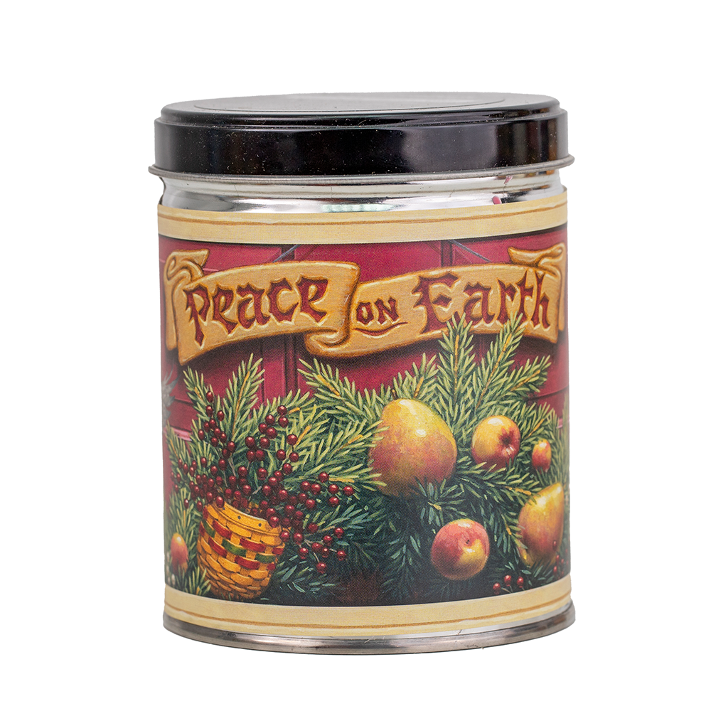 Peace On Earth Tin Candle