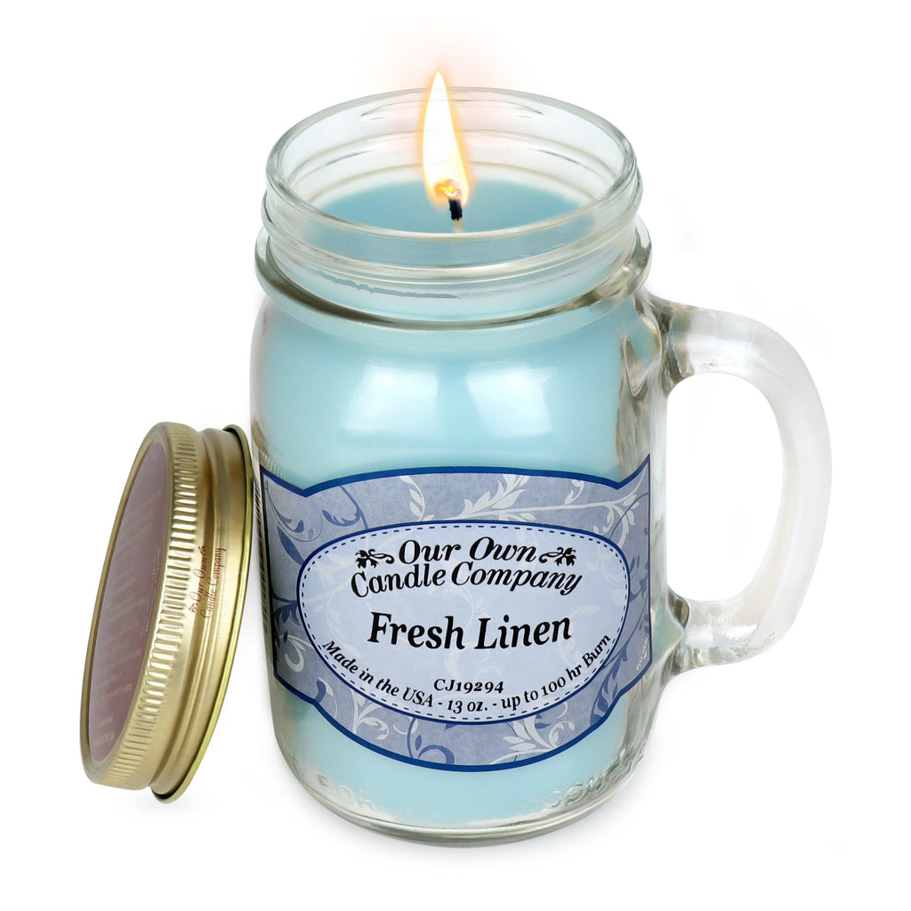 Fresh Linen Classic Large Mason - Our Own Candle Company NI